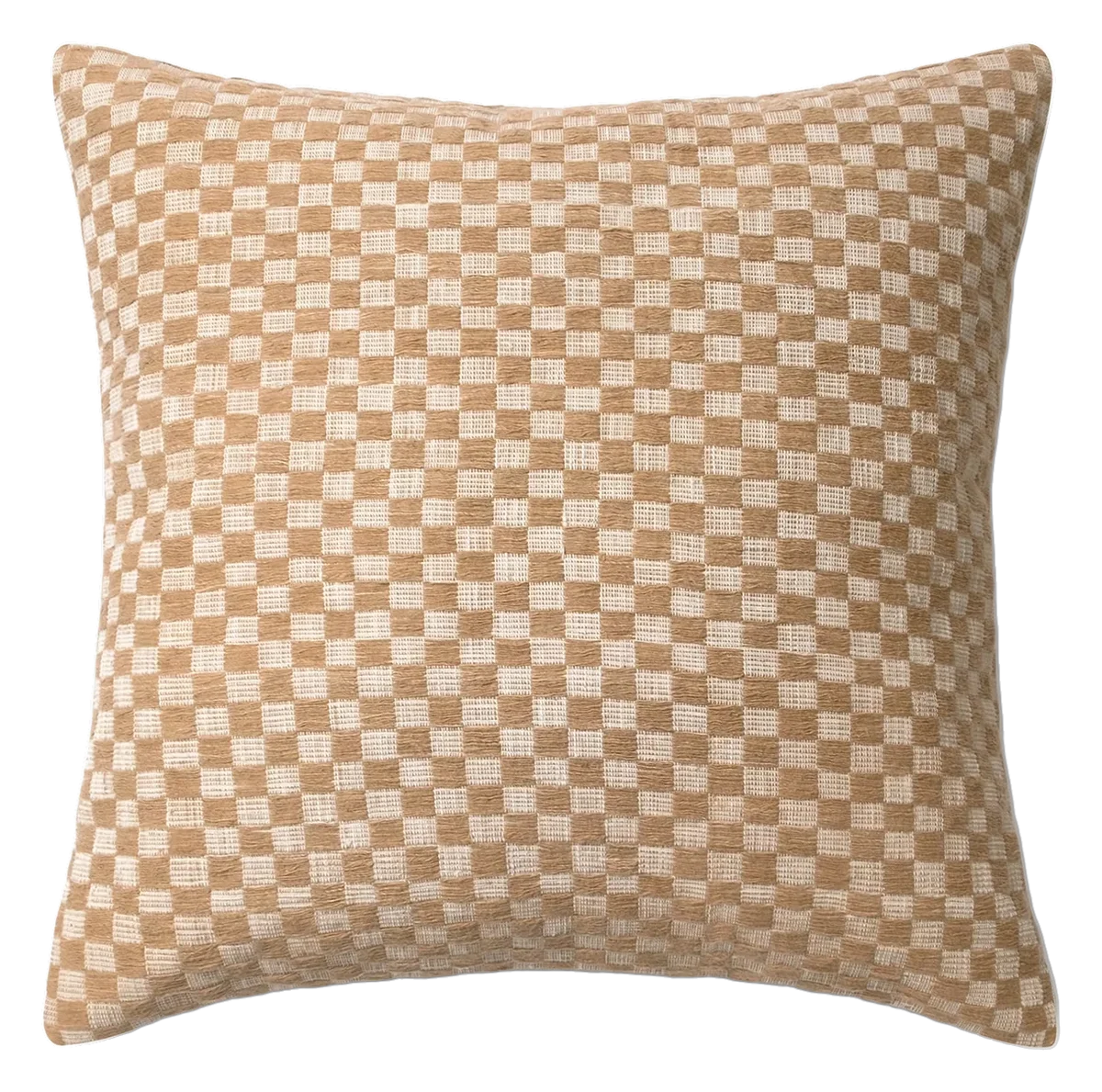 Cacah Gori Archive Checkerboard Pillow — Brown & White