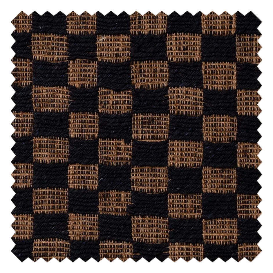 Cacah Gori Checkerboard Archive Fabric — Black & Brown