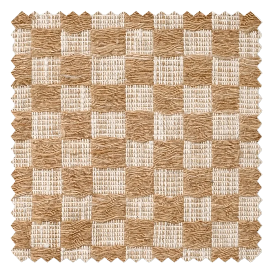 Cacah Gori Checkerboard Archive Fabric — Brown & White