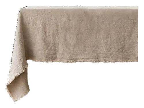 Eretz fringe natural tablecloth