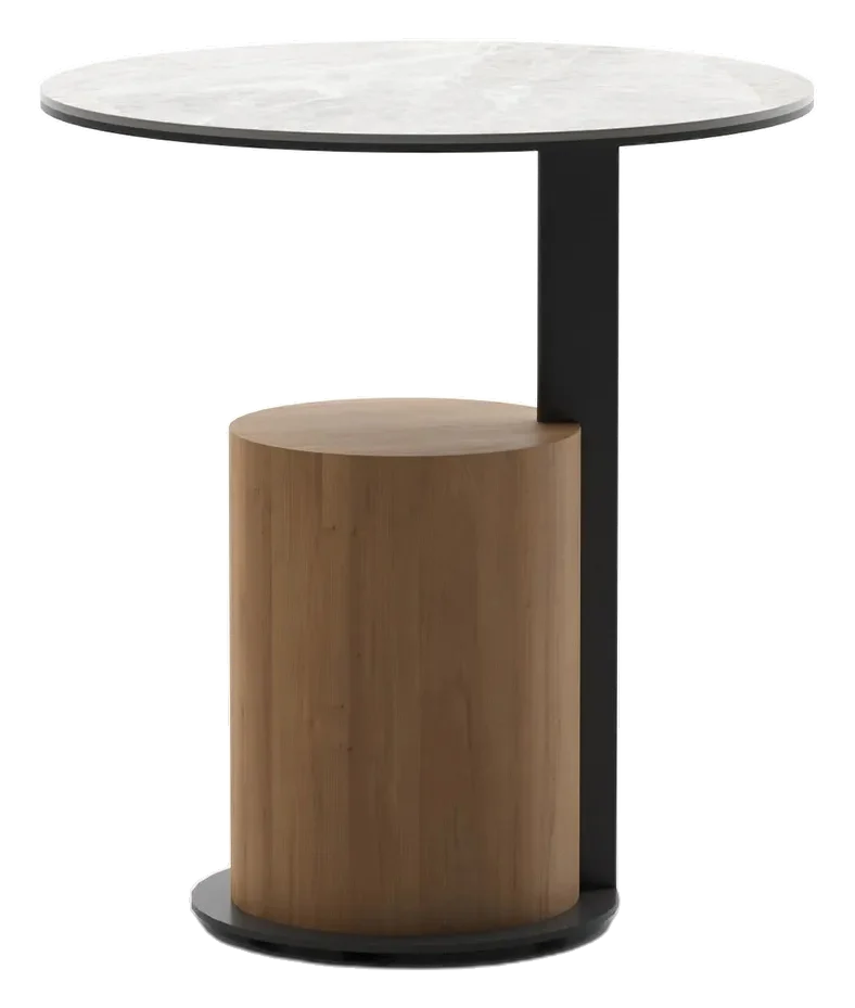 Marie High Auxiliar Round Table Porcelanic Top