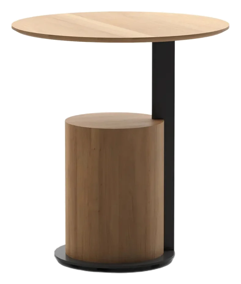 Marie High Auxiliar Round Table Teak Top