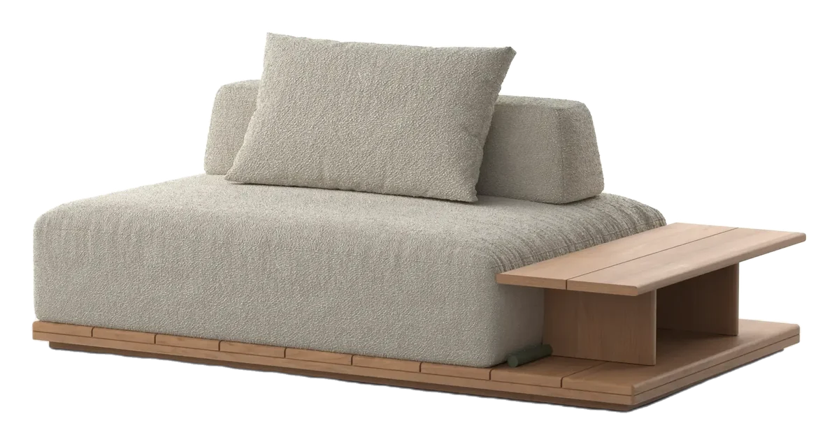 Tangram Long Chaise 184/102 Set + Side Table Set