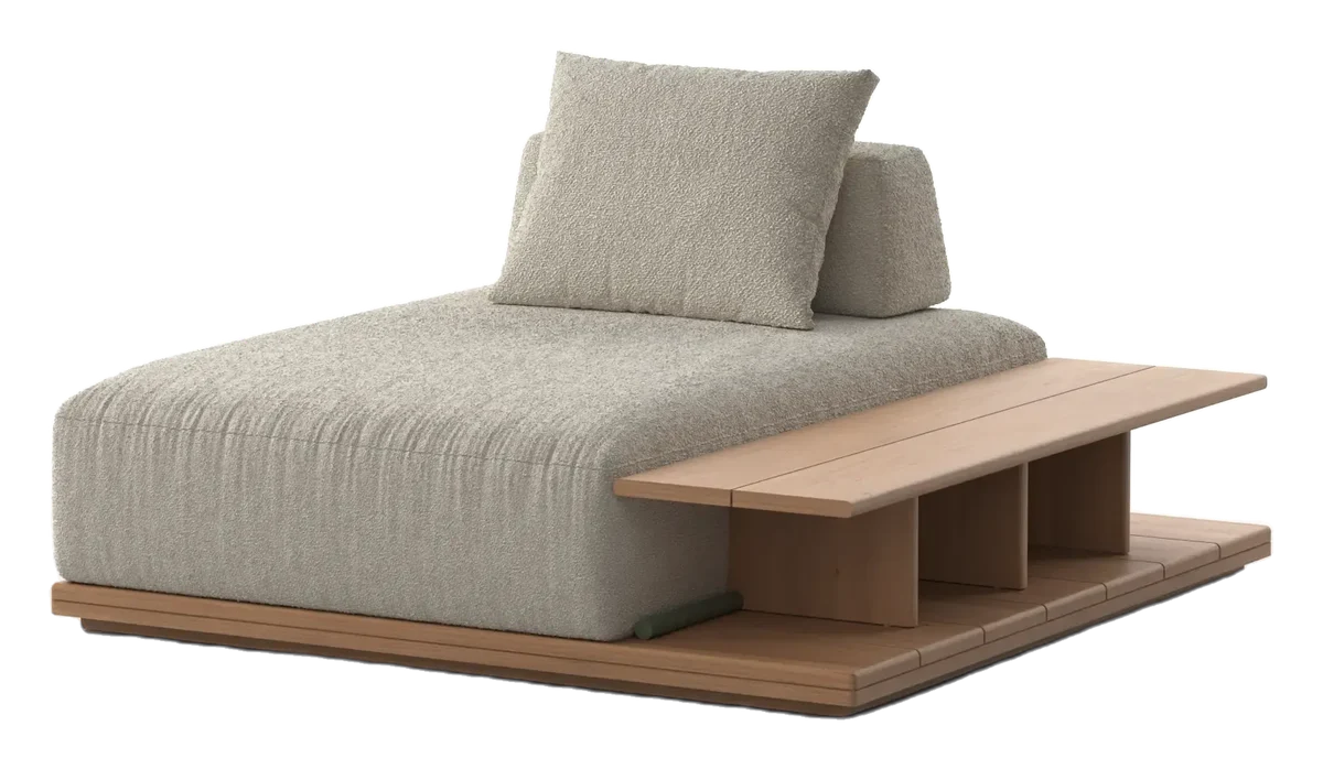 Tangram Square Chaise 143/143 + Side Table Set