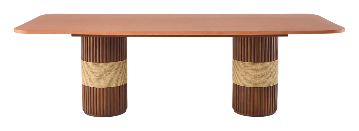 Grissini Rectanugalr dining table with red terrazzo top