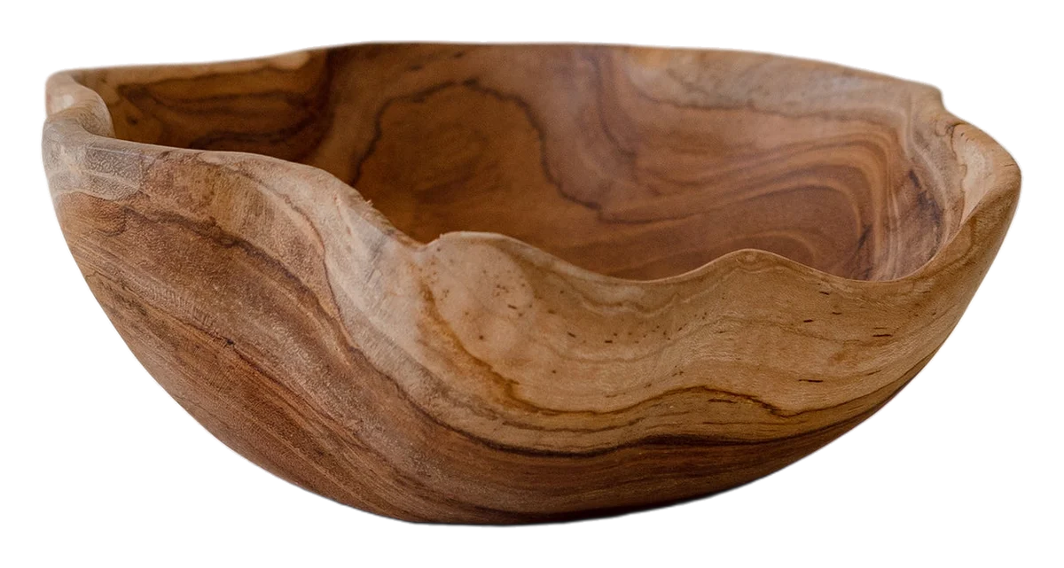 Wooden Scallop Bowl